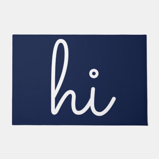 Hallo Hoi Navy Blauwe Elegante Moderne Deurmat (Voorkant)