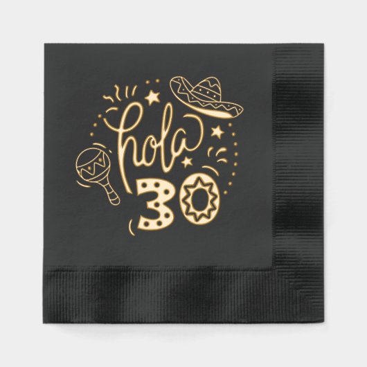 Hallo Hola 30 30 jaar 30 jaar Spaans Folie Servetten (Voorkant)