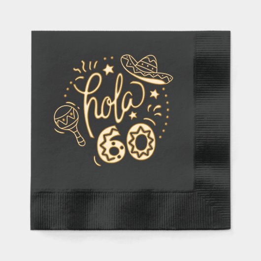 Hallo Hola 60 60 Zestig 60ste Verjaardag Folie Servetten (Voorkant)