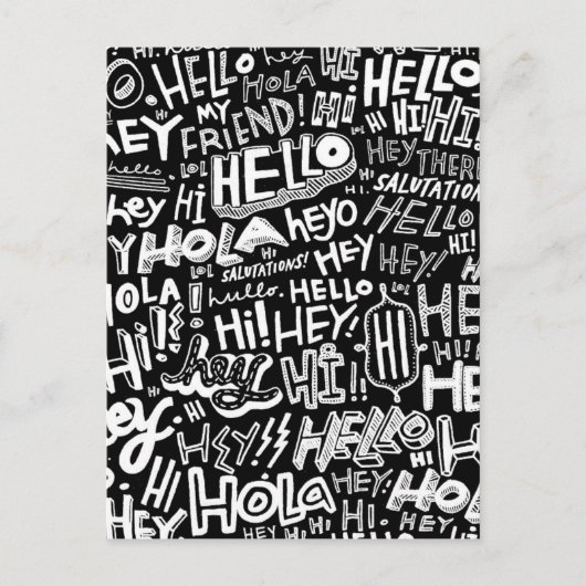 hallo Hola Bonjour Briefkaart (Voorkant)