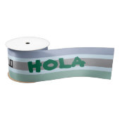 hallo Hola Bonjour Spaanse Stripes Satijnen Lint (Spoel)