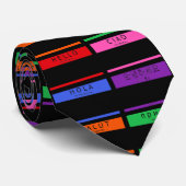 hallo Hola Salut Green Red Blue Paars Mannen Strop Stropdas (Opgerold)