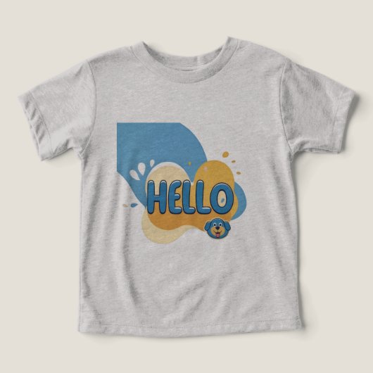 Hallo Hond Cartoon Graphic T-Shirt (Design voorkant)