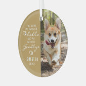 Hallo Hond Memorial Foto Favoriet Glas Ornament (Voorkant links)