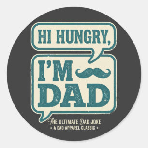 Hallo hongerige ik ben papa T-shirt - gelukkig Vad Ronde Sticker