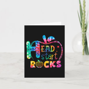 hallo Hoofd Start Rock Tie Dye Back to School Teac Kaart