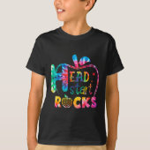 hallo Hoofd Start Rock Tie Dye Back to School Teac T-shirt (Voorkant)