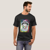 hallo Hoofd Start Tie Dye Messy Bun Kinder terug n T-shirt (Voorkant volledig)