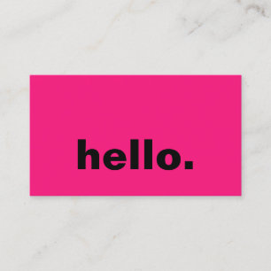Hallo Hot Pink Fuchsia Kleurrijke Typografie Custo Visitekaartje