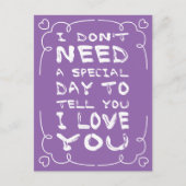 Hallo Houdt van Paarse en witte hart Briefkaart (Voorkant)