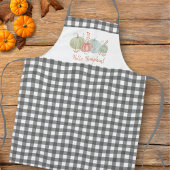 Hallo Houtskool Gingham Check "? Pumpkin" Herfst Schort