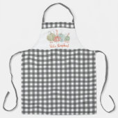 Hallo Houtskool Gingham Check "? Pumpkin" Herfst Schort (Voorkant)