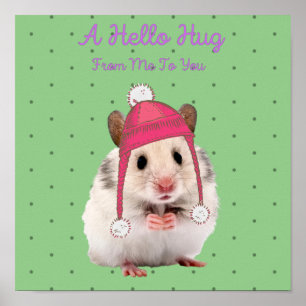 hallo Hug Hamster Poster