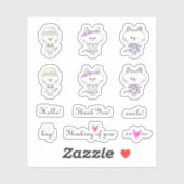 Hallo Hug Sweet Sentiments en Schattigee Katten Se Sticker (Vel)