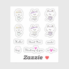 Hallo Hug Sweet Sentiments en Schattigee Katten Se Sticker