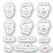 Hallo Hug Sweet Sentiments en Schattigee Katten Se Sticker (Voorkant)