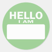 Hallo I Am - naamplaatje Ronde Sticker (Voorkant)