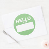 Hallo I Am - naamplaatje Ronde Sticker (Envelop)
