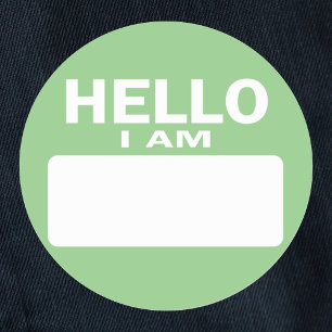 Hallo I Am - naamplaatje Ronde Sticker