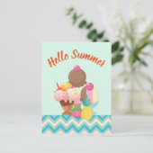 Hallo Ice Cream Trio Neopolitan Flavor Briefkaart (Staand voorkant)