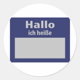 Hallo, Ich Heisse symbool Ronde Sticker