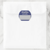 Hallo, Ich Heisse symbool Ronde Sticker (Tas)