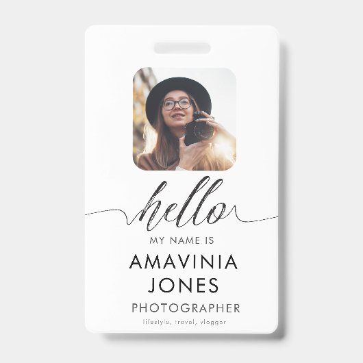 hallo ID-identificatie Reizigersbadpas Badge (Voorkant)