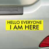 hallo iedereen bumpersticker (Op auto)