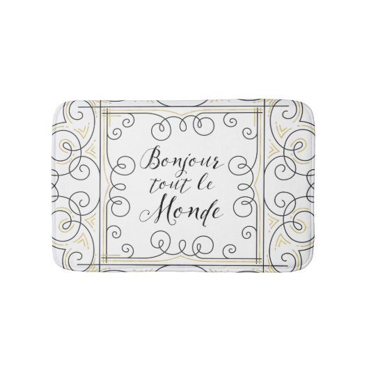 hallo iedereen - De groet van de Franse leraar! Badmat (Voorkant)