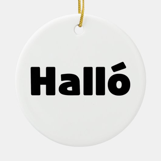 Hallo IJslandse Halló Keramisch Ornament (Voorkant)