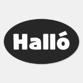 Hallo IJslandse Halló Ovale Sticker (Voorkant)