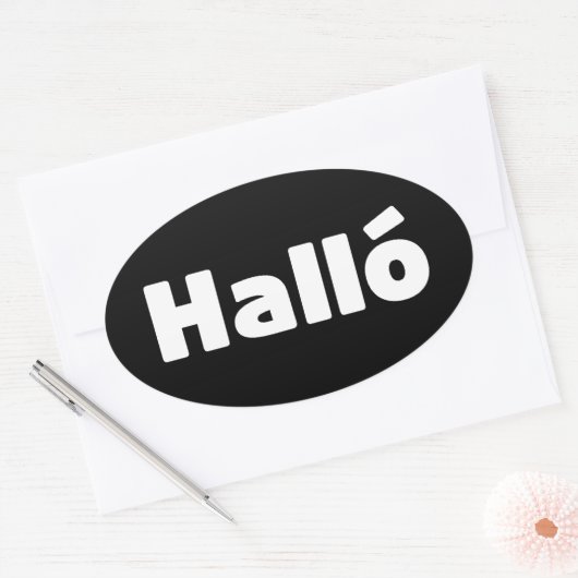 Hallo IJslandse Halló Ovale Sticker (Envelop)