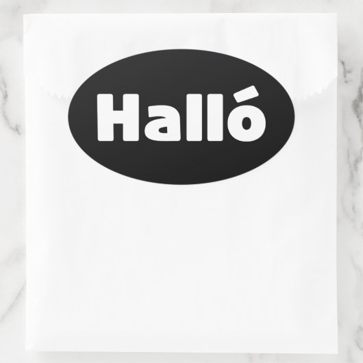 Hallo IJslandse Halló Ovale Sticker (Tas)