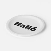 Hallo IJslandse Halló Papieren Bordje (Gekanteld)