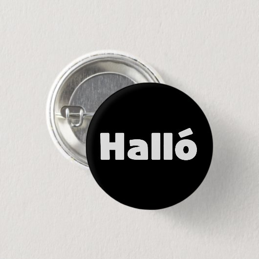 Hallo IJslandse Halló Ronde Button 3,2 Cm (Voorkant /achterkant)