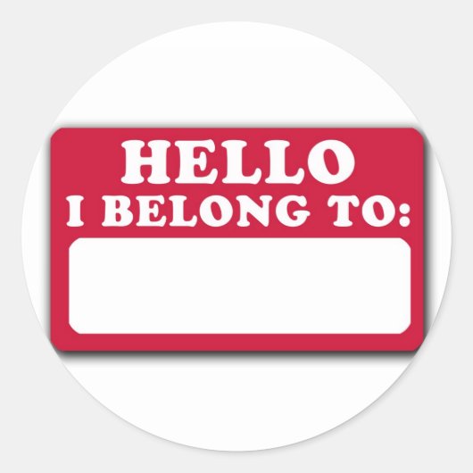Hallo, ik behoor tot... ronde sticker (Voorkant)
