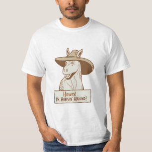 Hallo! Ik ben aan het paardrijden – Grappige Paard T-shirt