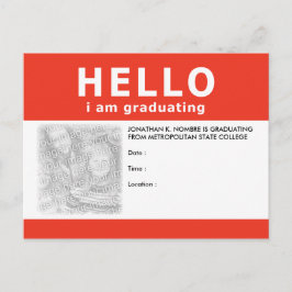 hallo, ik ben afgestudeerd: aankondiging / uitnodi