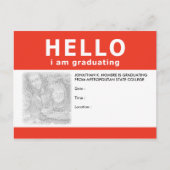 hallo, ik ben afgestudeerd: aankondiging / uitnodi (Voorkant)