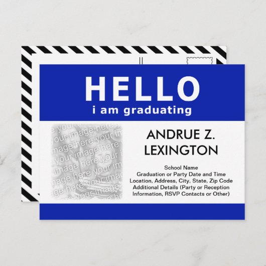 hallo, ik ben afgestudeerd: aankondiging / uitnodi (Voorkant / Achterkant)