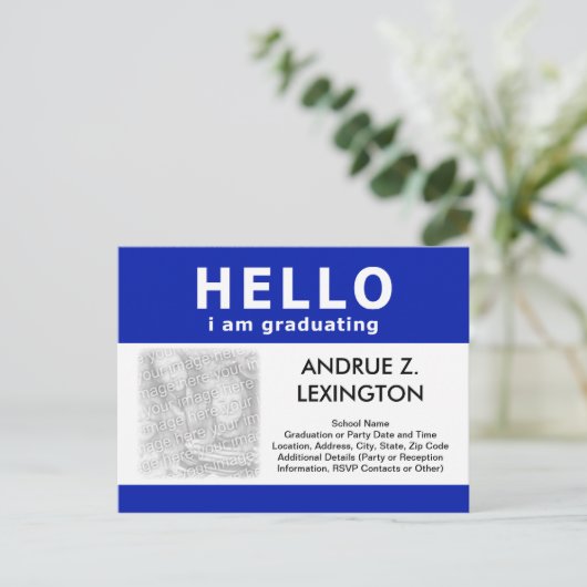 hallo, ik ben afgestudeerd: aankondiging / uitnodi (Staand voorkant)