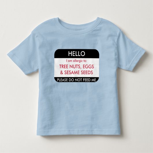 hallo ik ben allergisch voor Gepersonaliseerd voed Kinder Shirts (Voorkant)