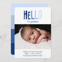 hallo ik ben Baby Naam Foto Blue Palette Newborn B