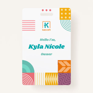 Hallo Ik ben Bagde met Emergency Label op Back Bad Badge