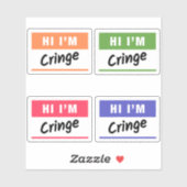 Hallo, ik ben Cringe Name Tag Sticker (Vel)