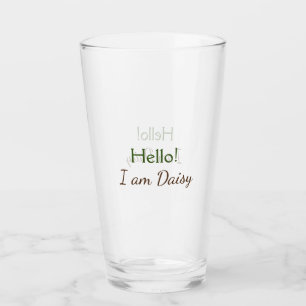 Hallo, ik ben Daisy voeg naam tekst eenvoudig mini Glas