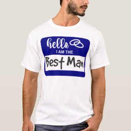 hallo ik ben de beste man weddenschapnaam badge t-shirt