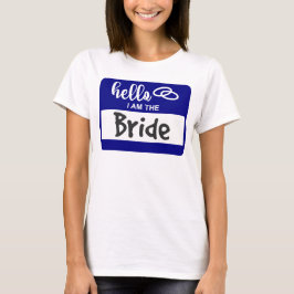 hallo ik ben de Bride Wedding Name Badge T-shirt