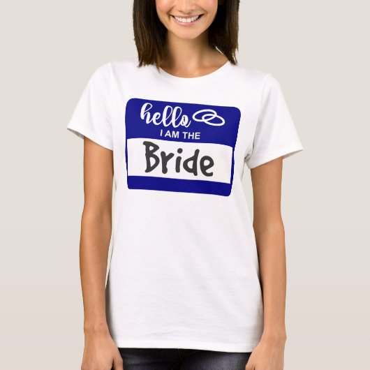 hallo ik ben de Bride Wedding Name Badge T-shirt (Voorkant)