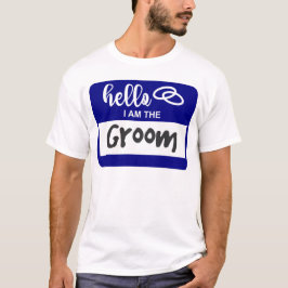 hallo ik ben de Groom Wedding Name Badge T-shirt